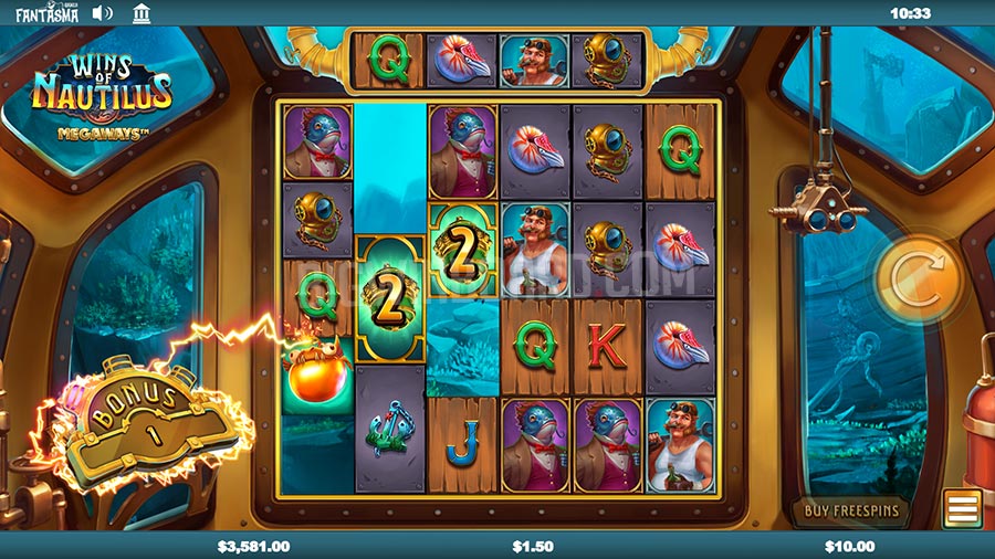 Wins of Nautilus Megaways slot