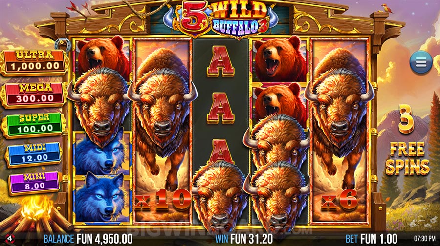 5 Wild Buffalo 3 slot
