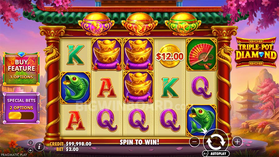 Triple Pot Diamond slot